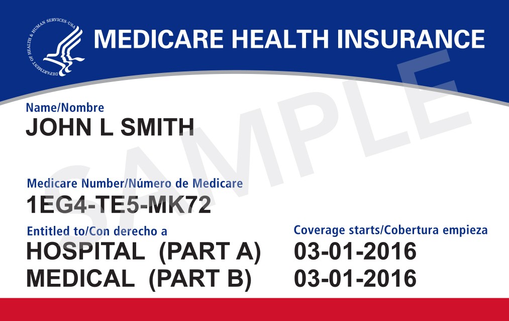 photo of a sample Medicare card